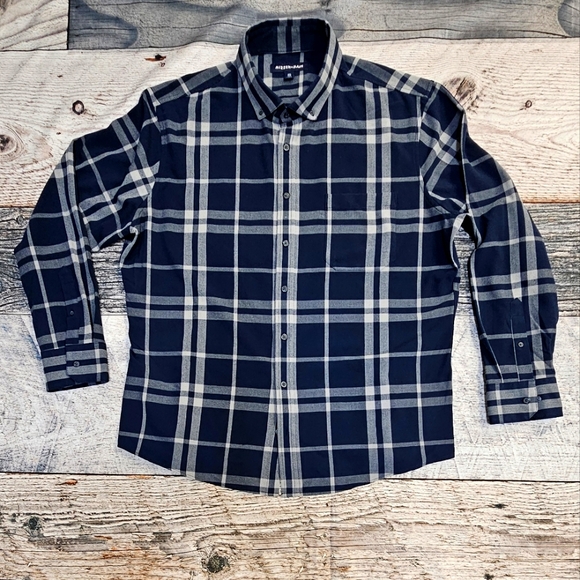 Mizzen+Main Other - Mizzen + Main Flannel Button Shirt Men's Size XXL Trim Navy Plaid